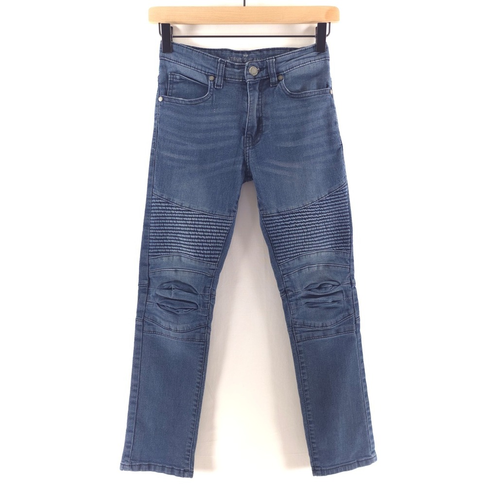 Steve's Jeans Women Moto Denim Pants‎ Size 10 Ribbed Biker Skinny Slim Stretch